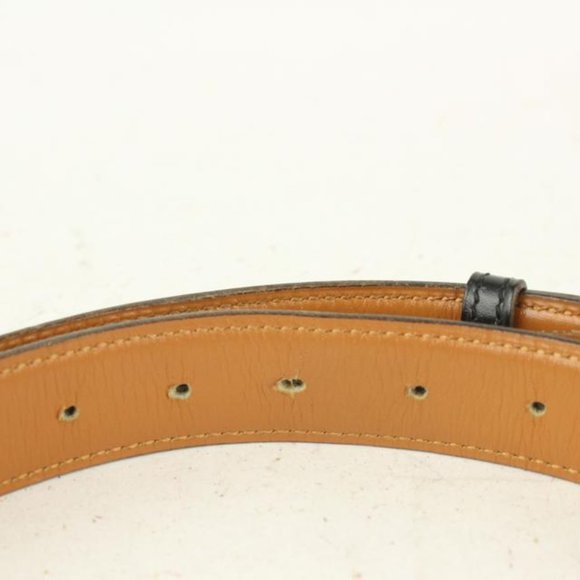 Hermès Black x Gold Wishbone Horseshoe Belt